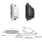 Compact car seat cooling fan, black and white, with side vent grille, Type-C port, power switch