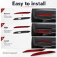 Red fog light reflector inserts with black housings for snap-in installation