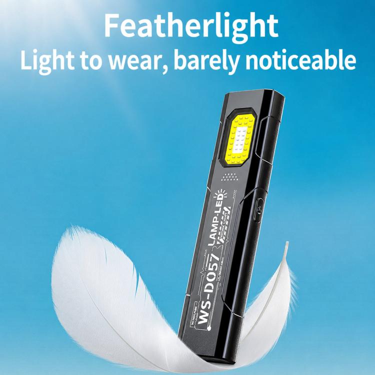 Black clip-on magnetic LED work light with bright yellow COB LED panel