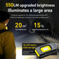 Black LED work light with yellow COB LED matrix for wide area illumination