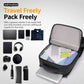 Men's black backpack with open storage compartment and padded laptop sleeve