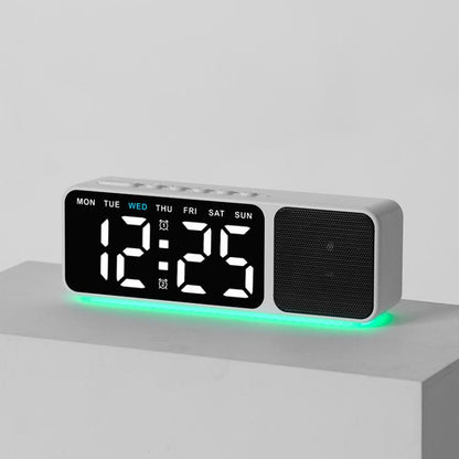 Bluetooth Speaker Digital Alarm Clock with Night Light Large LED Display Clock with Date, Dimmer and Dual Snooze Alarms