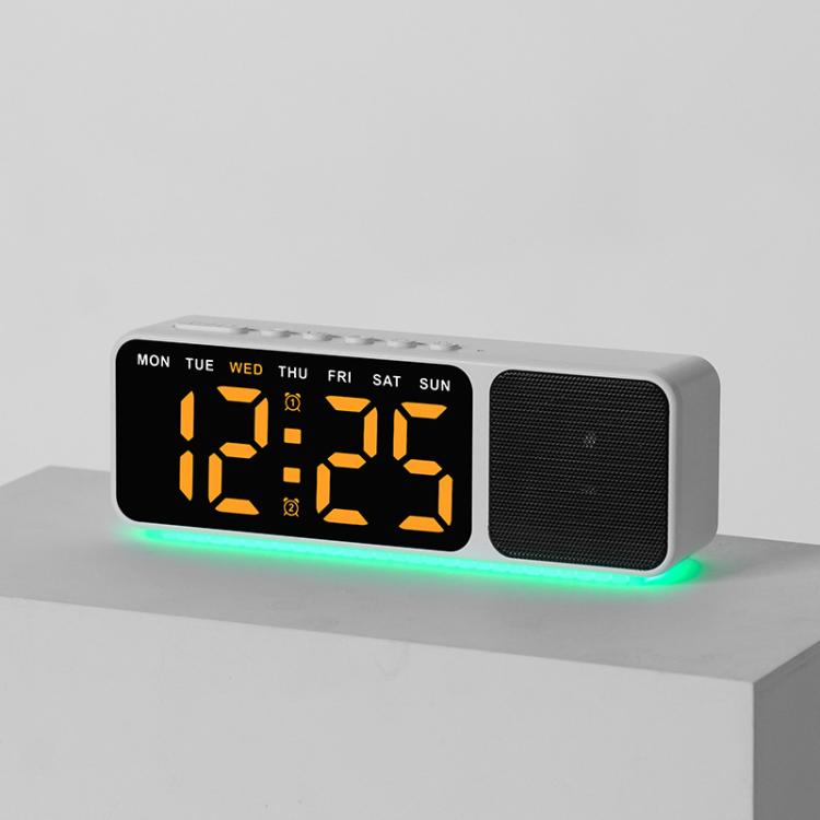 Bluetooth Speaker Digital Alarm Clock with Night Light Large LED Display Clock with Date, Dimmer and Dual Snooze Alarms