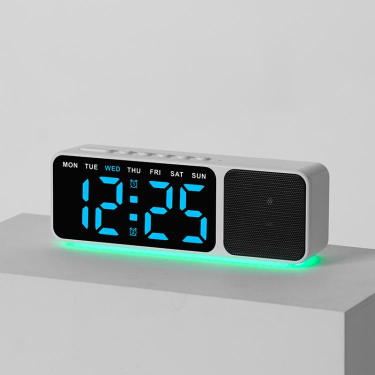 Bluetooth Speaker Digital Alarm Clock with Night Light Large LED Display Clock with Date, Dimmer and Dual Snooze Alarms