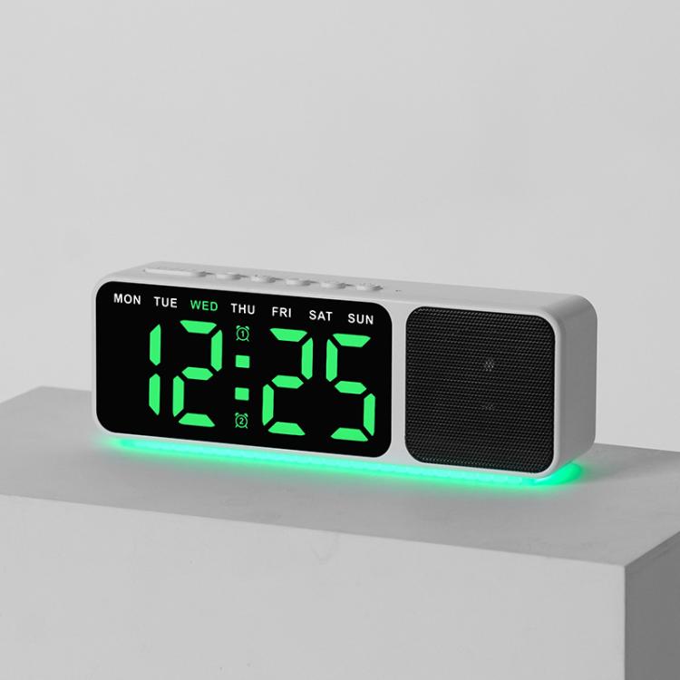 Bluetooth Speaker Digital Alarm Clock with Night Light Large LED Display Clock with Date, Dimmer and Dual Snooze Alarms