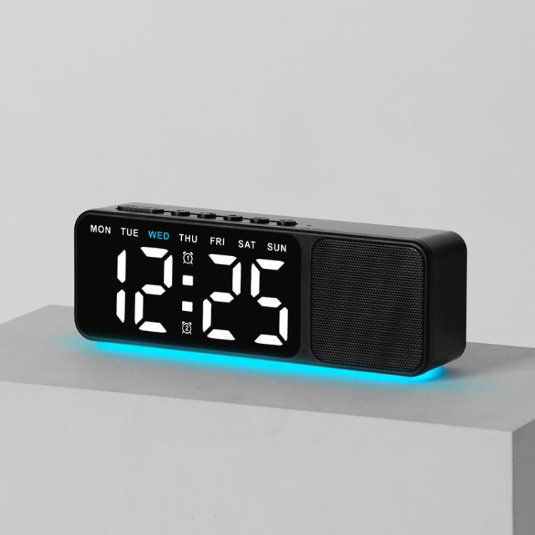 Bluetooth Speaker Digital Alarm Clock with Night Light Large LED Display Clock with Date, Dimmer and Dual Snooze Alarms