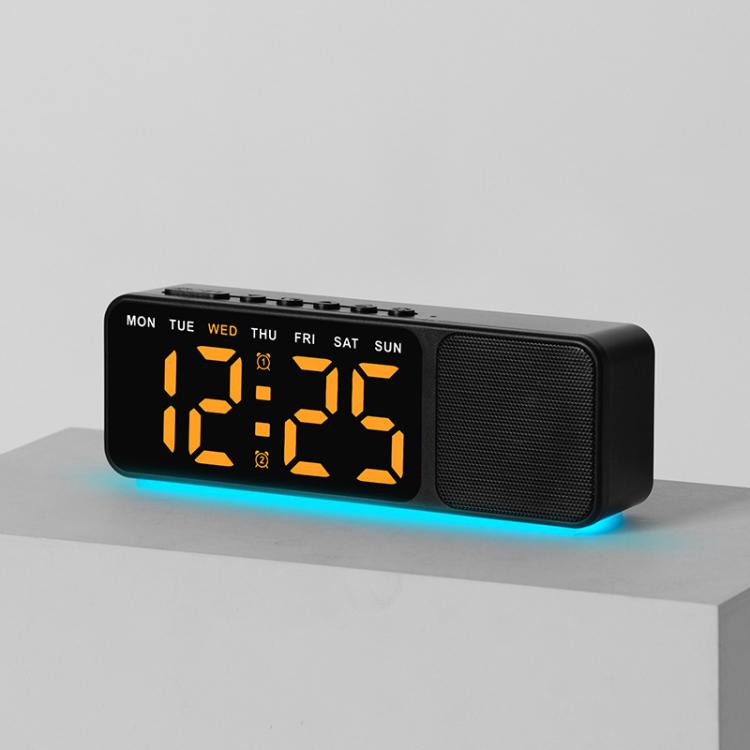 Bluetooth Speaker Digital Alarm Clock with Night Light Large LED Display Clock with Date, Dimmer and Dual Snooze Alarms