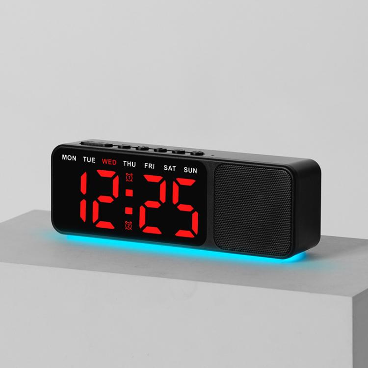Bluetooth Speaker Digital Alarm Clock with Night Light Large LED Display Clock with Date, Dimmer and Dual Snooze Alarms
