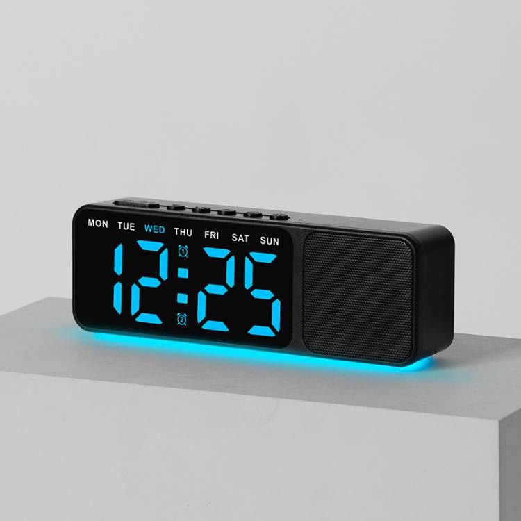 Bluetooth Speaker Digital Alarm Clock with Night Light Large LED Display Clock with Date, Dimmer and Dual Snooze Alarms