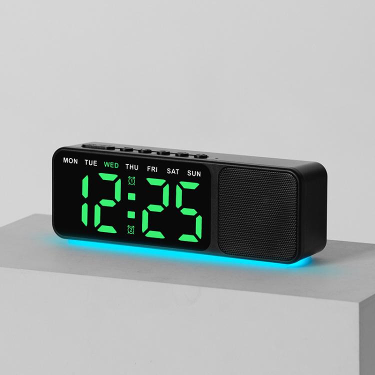 Bluetooth Speaker Digital Alarm Clock with Night Light Large LED Display Clock with Date, Dimmer and Dual Snooze Alarms