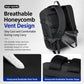 Men's black waterproof backpack with breathable mesh back panel and padded shoulder straps