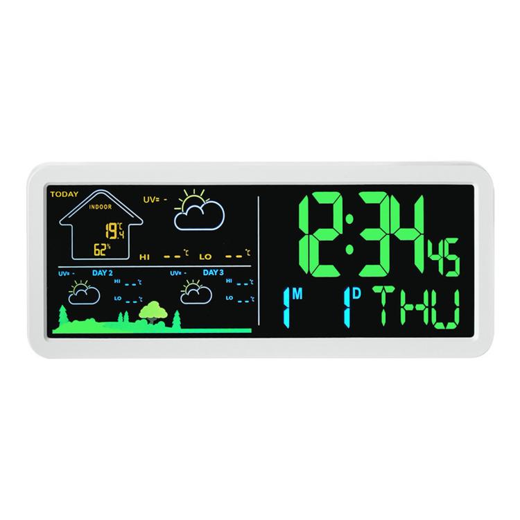 Wireless Weather Station Clock with Outdoor Sensor Digital Wall Clock Barometric Local Weather Forecast Bedside Alarm Clock