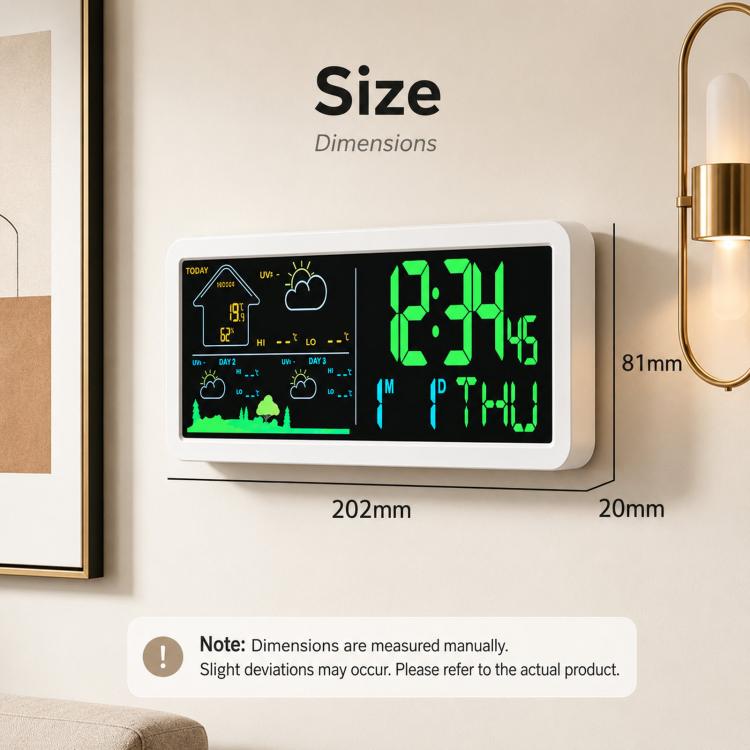 Wireless Weather Station Clock with Outdoor Sensor Digital Wall Clock Barometric Local Weather Forecast Bedside Alarm Clock