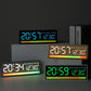 LED Digital Alarm Clock with Sound-Activated RGB Light Large Display with Date/Day/Temperature Support USB Output