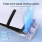 Horizontal cooling stand showing triple airflow vents and controller charging supports