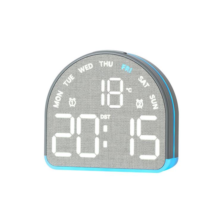 LED Digital Alarm Clock with Bottom Ambient Light Desk Clock with Temperature DST Dual Alarm