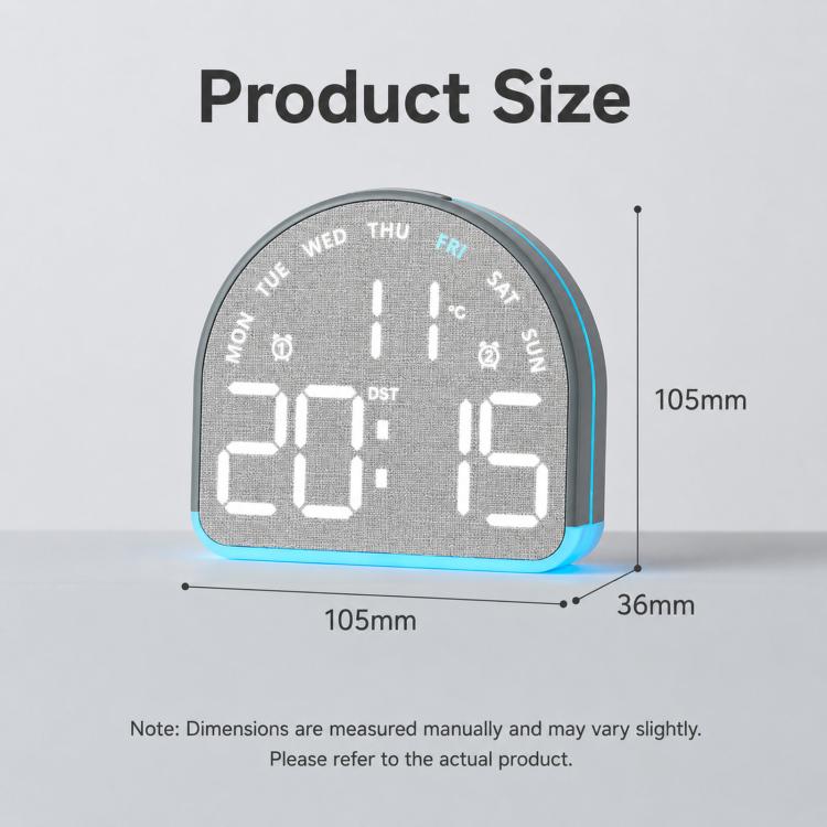 LED Digital Alarm Clock with Bottom Ambient Light Desk Clock with Temperature DST Dual Alarm