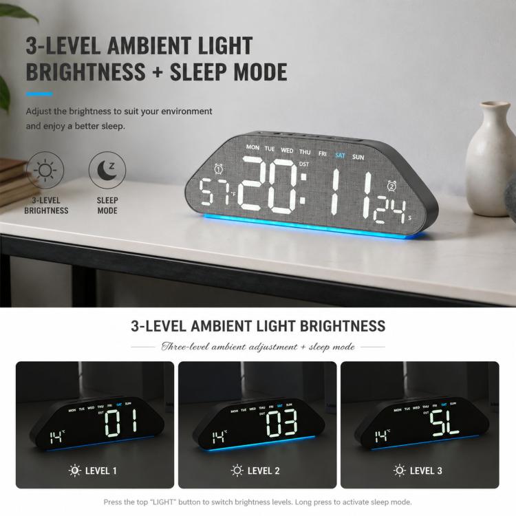 Digital Alarm Clock With USB Output Charger Accurate To The Second LED Desk Clock