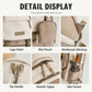 Khaki school backpack with detachable coin pouch, smooth zipper, side pocket