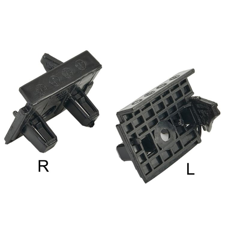 Left and right black bumper bracket set with grid base and clip posts
