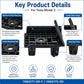 Black front bumper bracket with central mounting hole, reinforced grid and side flanges