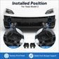 Front bumper underside showing left and right black bracket mounts with grid openings