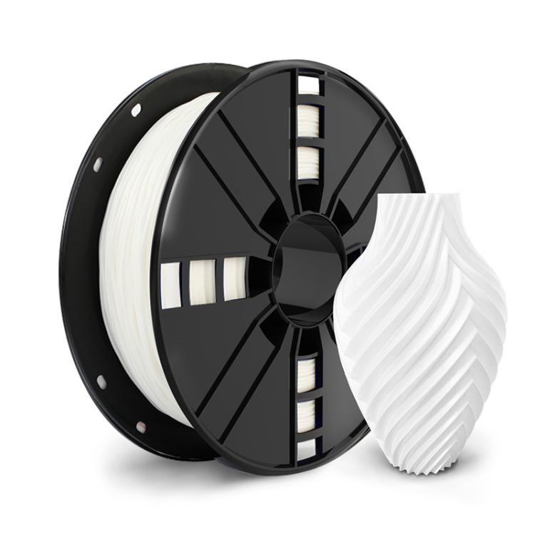 TPU 3D printer filament spool with white flexible filament, 1.75 mm