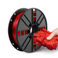 TPU 3D printer filament spool with red flexible filament, 1.75 mm