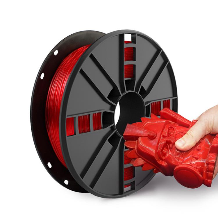 TPU 3D printer filament spool with red flexible filament, 1.75 mm