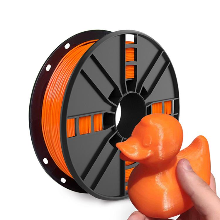 TPU 3D printer filament spool with orange flexible filament, 1.75 mm