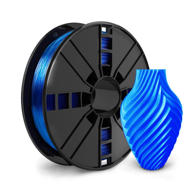 TPU 3D printer filament spool with blue flexible filament, 1.75 mm