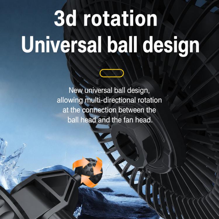 Car cooling fan head with universal ball joint for multi-direction rotation