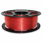 Red glitter PETG filament on black spool reel, shiny metallic glitter filament winding
