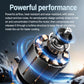 USB mini car fan close-up with round grille mounted on dashboard vent
