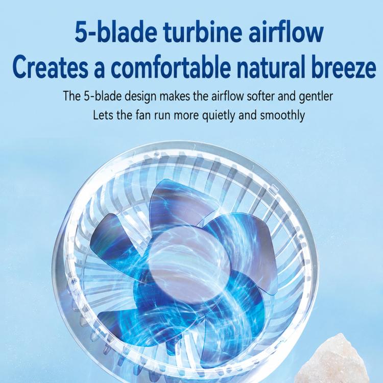 5-blade turbine USB mini car fan with circular front grille
