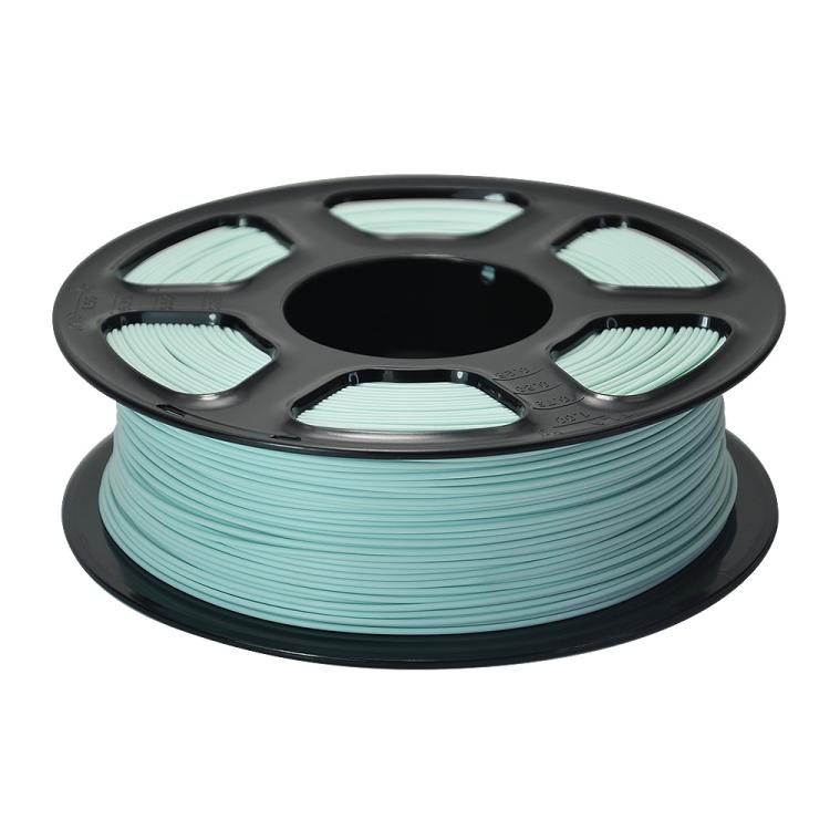 Matte PLA filament spool with water blue filament, low-gloss flat wound coils