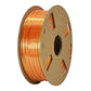 Dual-color silk PLA filament spool, metallic copper-to-orange color-shift finish