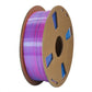 Dual-color silk PLA filament spool, purple-to-blue iridescent metallic color shift