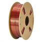 Dual-color silk PLA filament spool, metallic red-to-copper color-shift finish