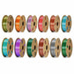 Set of dual-color metallic PLA filament spools in multiple shifting colors