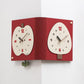 wozoom Living Room Minimalist Double-Sided Wall Clock Corner Decorative Clock, Red Medium, Red Large, Beige Large