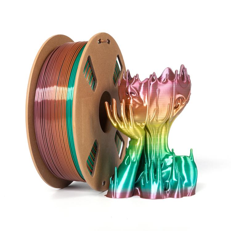 Silk Rainbow PLA Filament 1.75mm 1kg Spool Magic Color Shifting Shiny Gradient 3D Printing Material