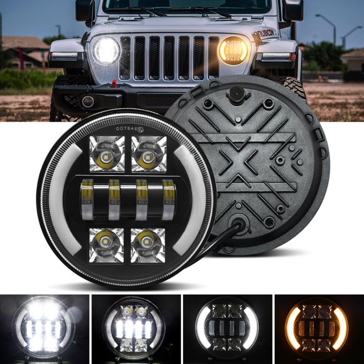 M4 7-Inch Quad Reflector Crescent Headlights For Jeep Wrangler