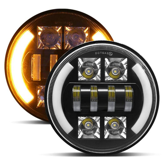 M4 7-Inch Quad Reflector Crescent Headlights For Jeep Wrangler