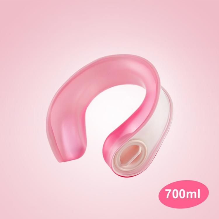 Pink reusable neck cooling wrap with cap opening for refilling cold gel