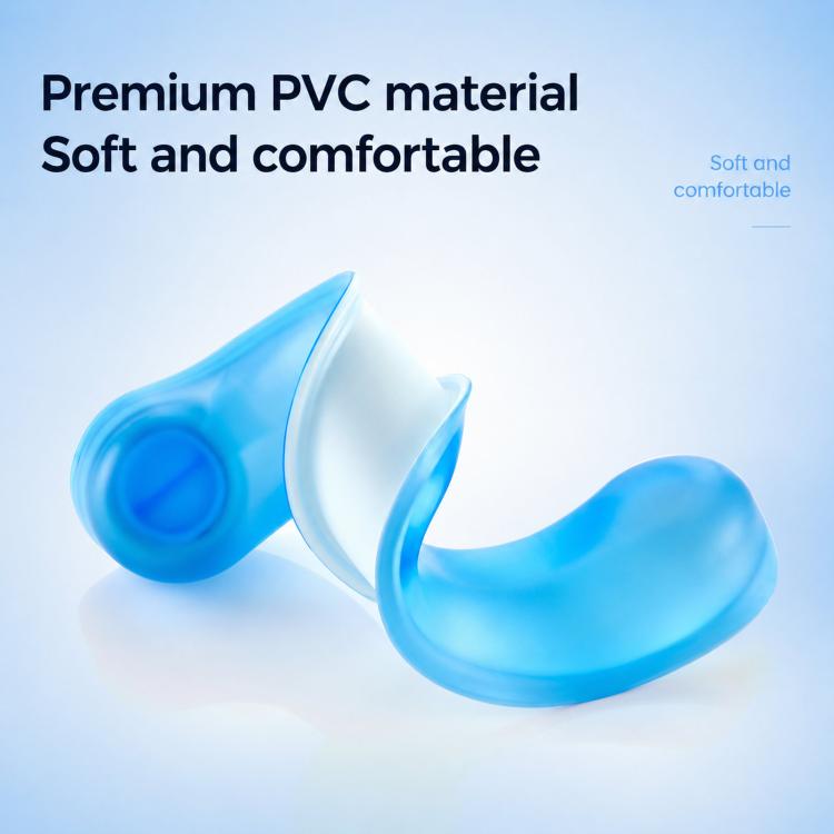 Blue reusable PVC neck cooling wrap, soft flexible collar shape with cap end