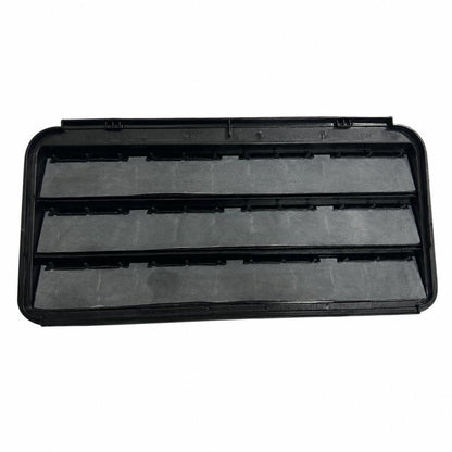 Black rear fender air vent grille with three horizontal slat sections, rectangular frame