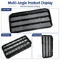 Black rectangular air vent grille with slat openings, shown from multiple angles