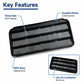 Black three-slat air vent with clip-on style frame and vent channel grooves
