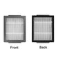 Replacement vacuum filter cartridges with white pleated media in gray frames